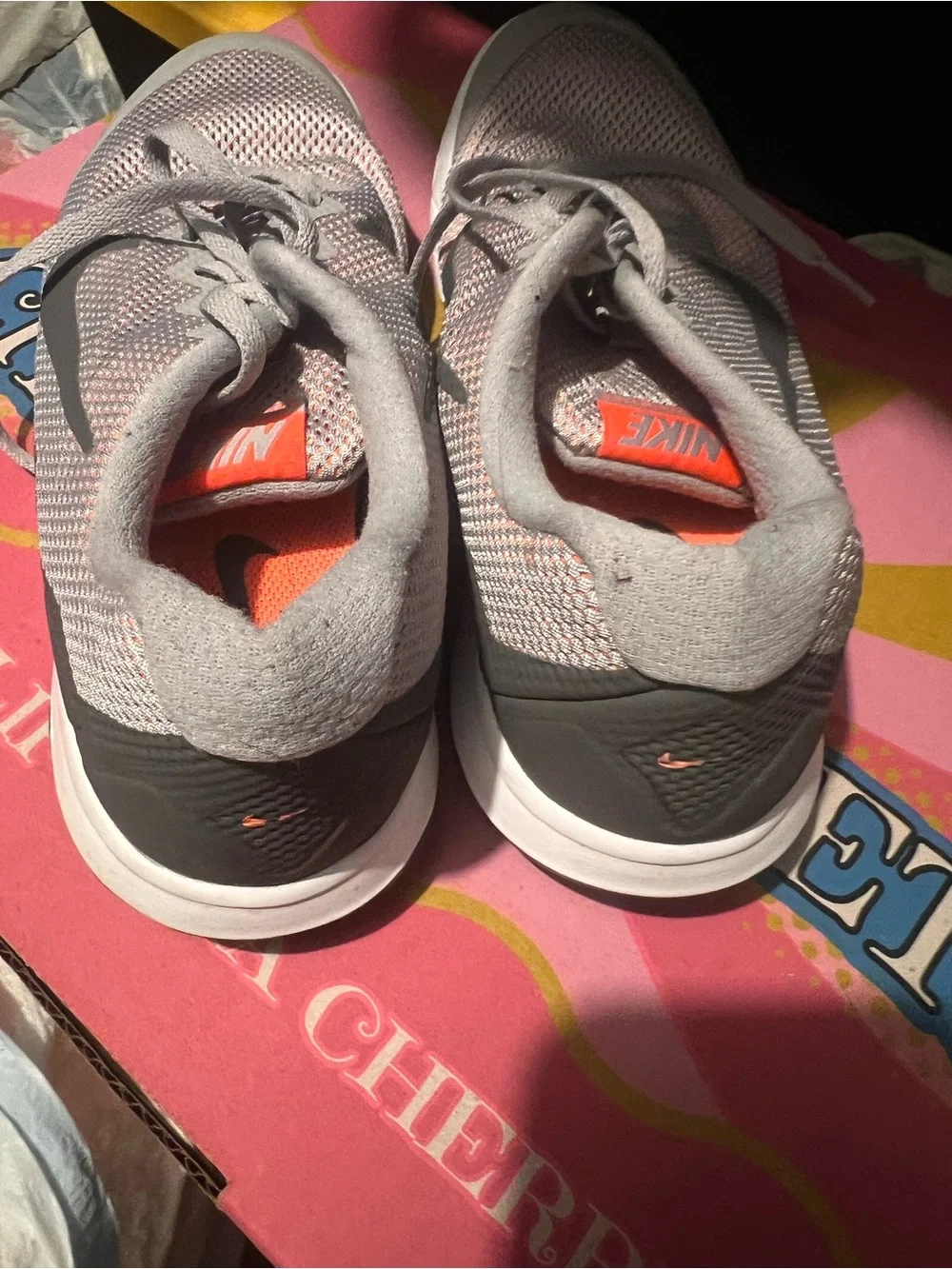 Nike Gray and Orange Women's Running Sneakers